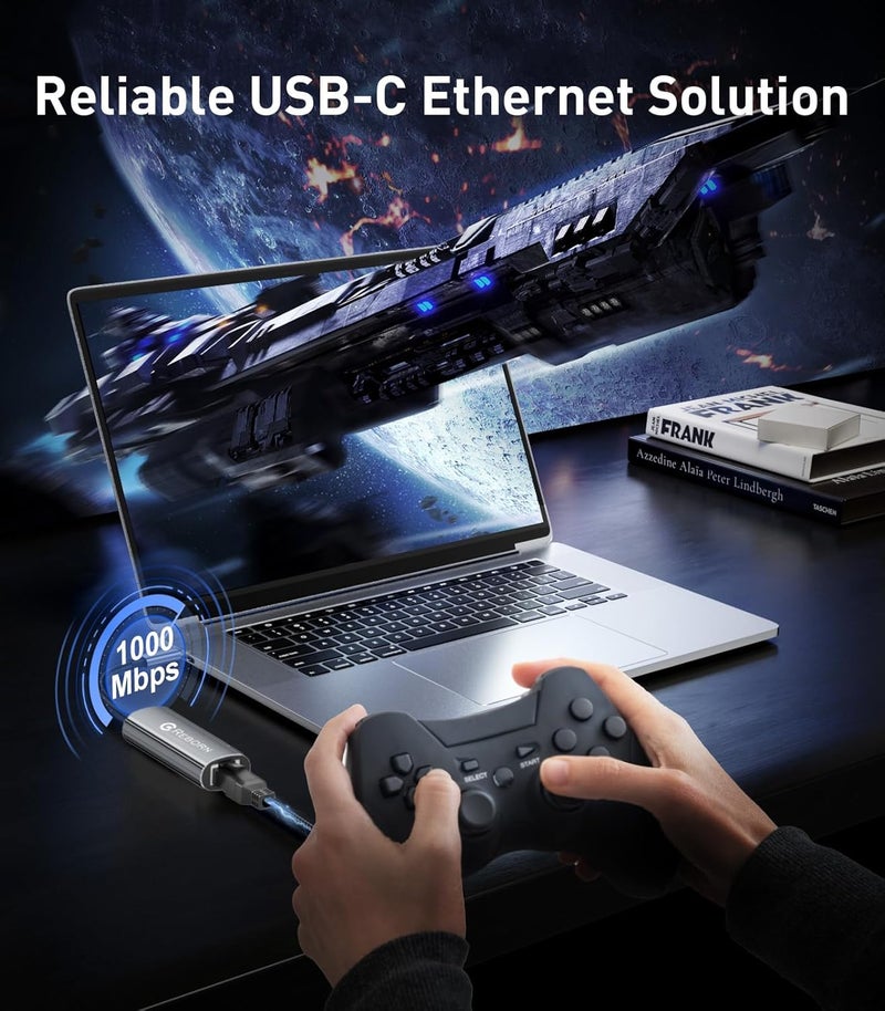 REBORN USB C to Ethernet Adapter, Type-C (Thunderbolt 3/4) to RJ45 Gigabit Ethernet LAN Network Adapter Compatible with iPhone 15 Pro/Max, MacBook Pro/Air 2023, iPad Pro, iMac, S23, XPS 17 and More - Image 5